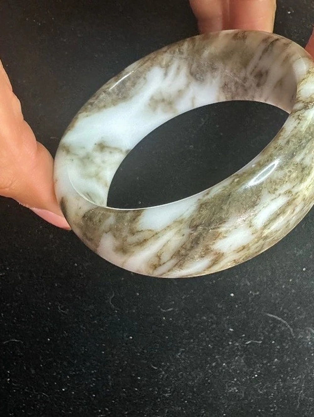Zebra Stone Bangle - Picture 3 of 6